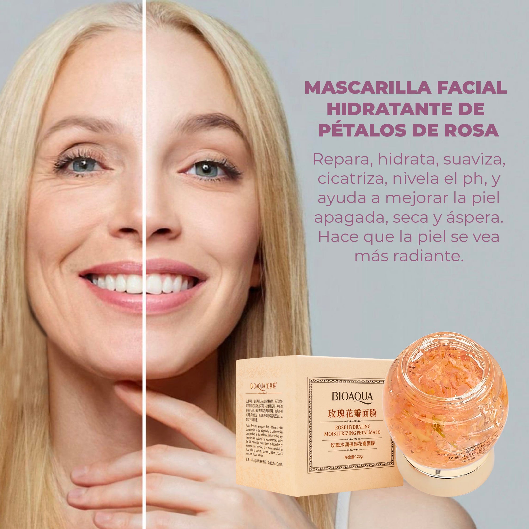 Mascarilla petalos de rosa