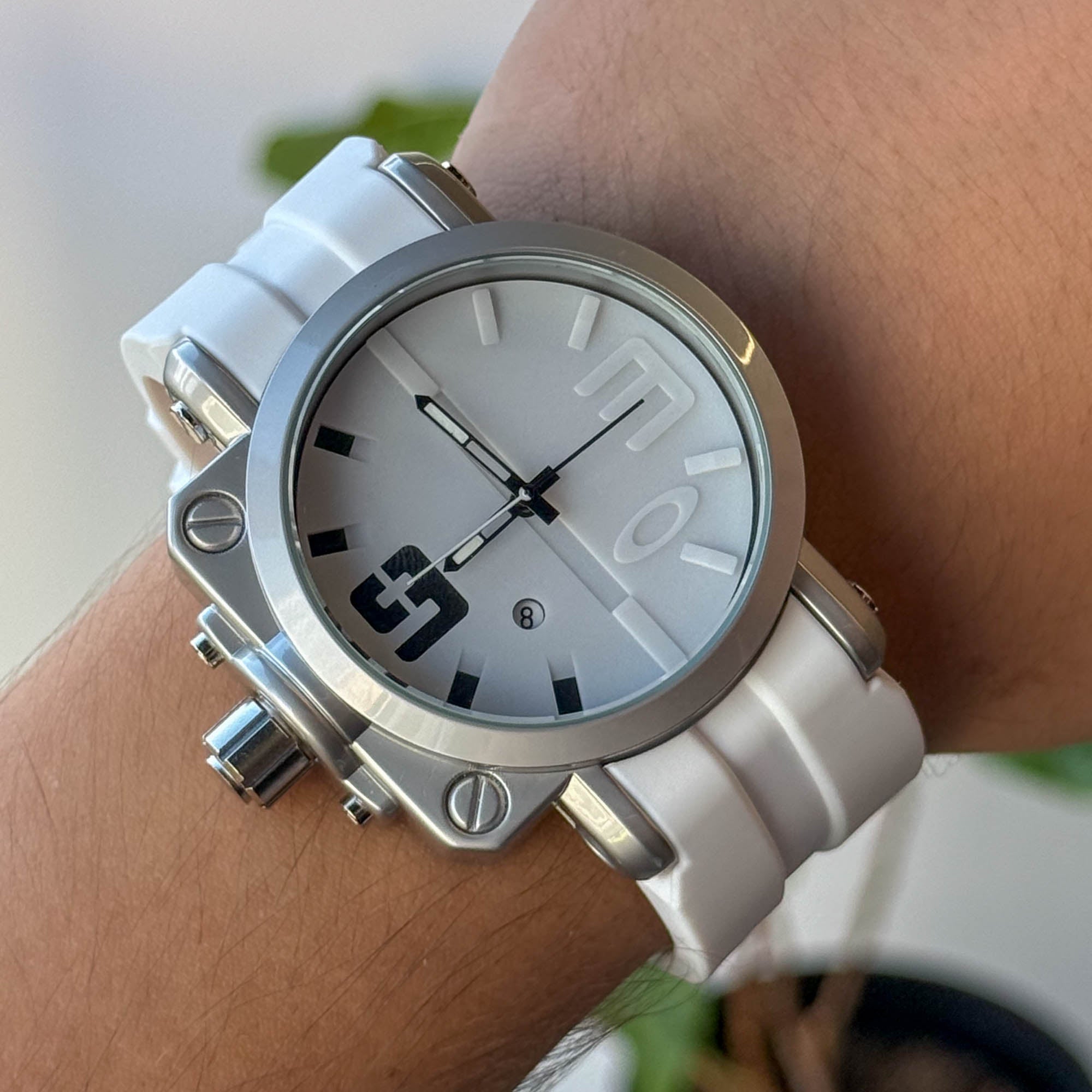 RELOJ 0KL3Y GOMA BLANCO X BLANCO HOMBRE