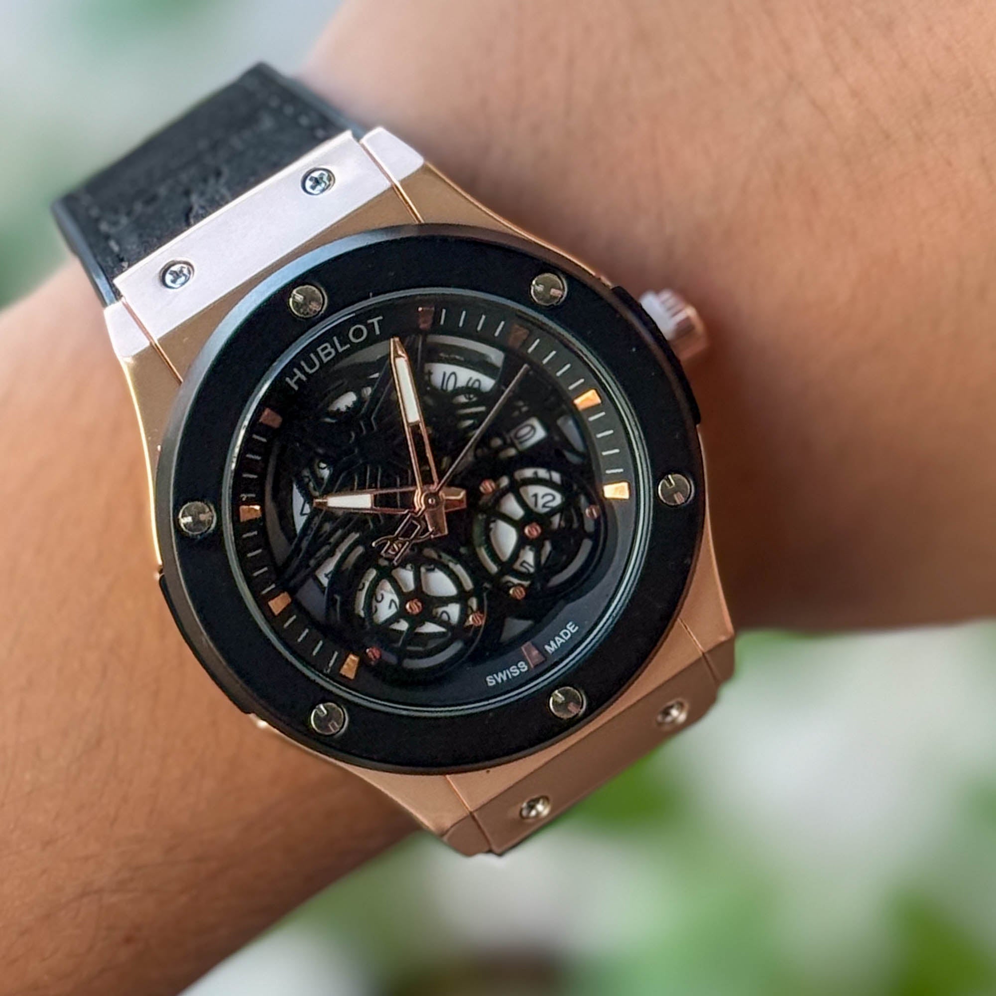 RELOJ HUBL0T CASUAL NEGRO X NEGRO  HOMBRE