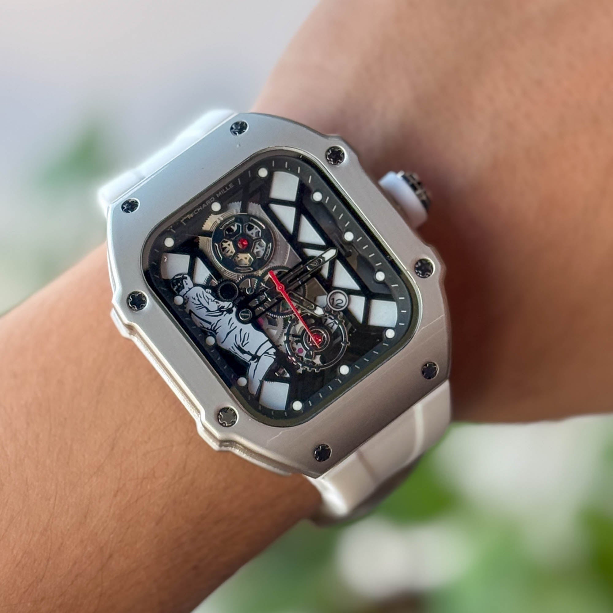 RELOJ R1CH4RD GOMA BLANCO  HOMBRE