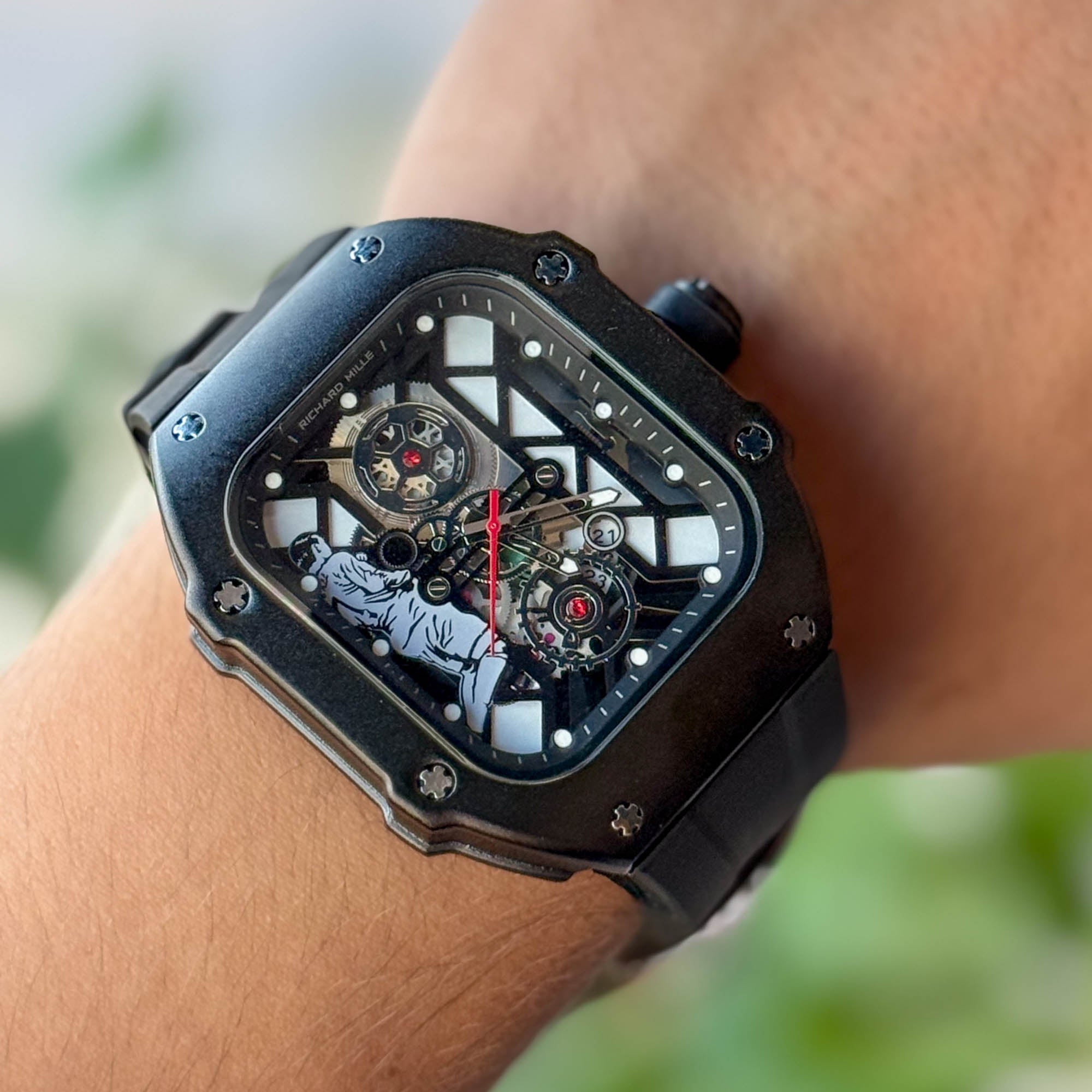 RELOJ R1CH4RD GOMA NEGRO  HOMBRE