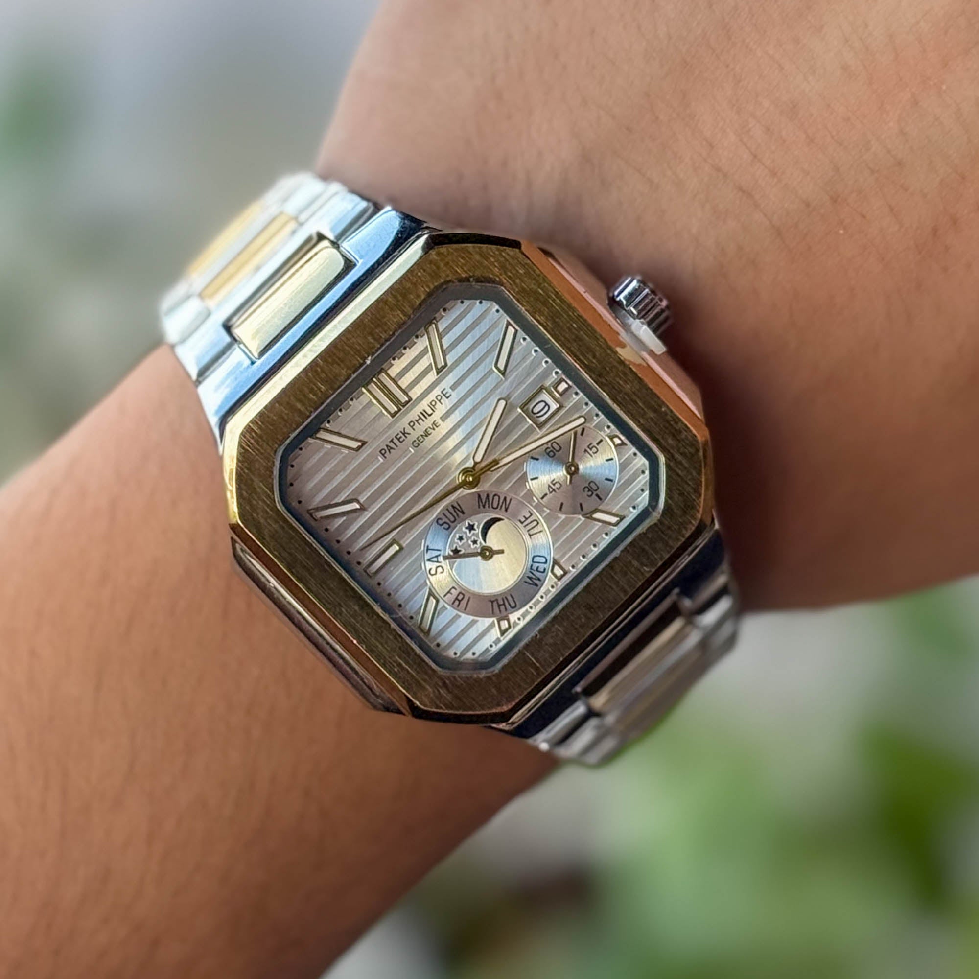 RELOJ P4T3K METALICO PLATEADO X BLANCO  HOMBRE