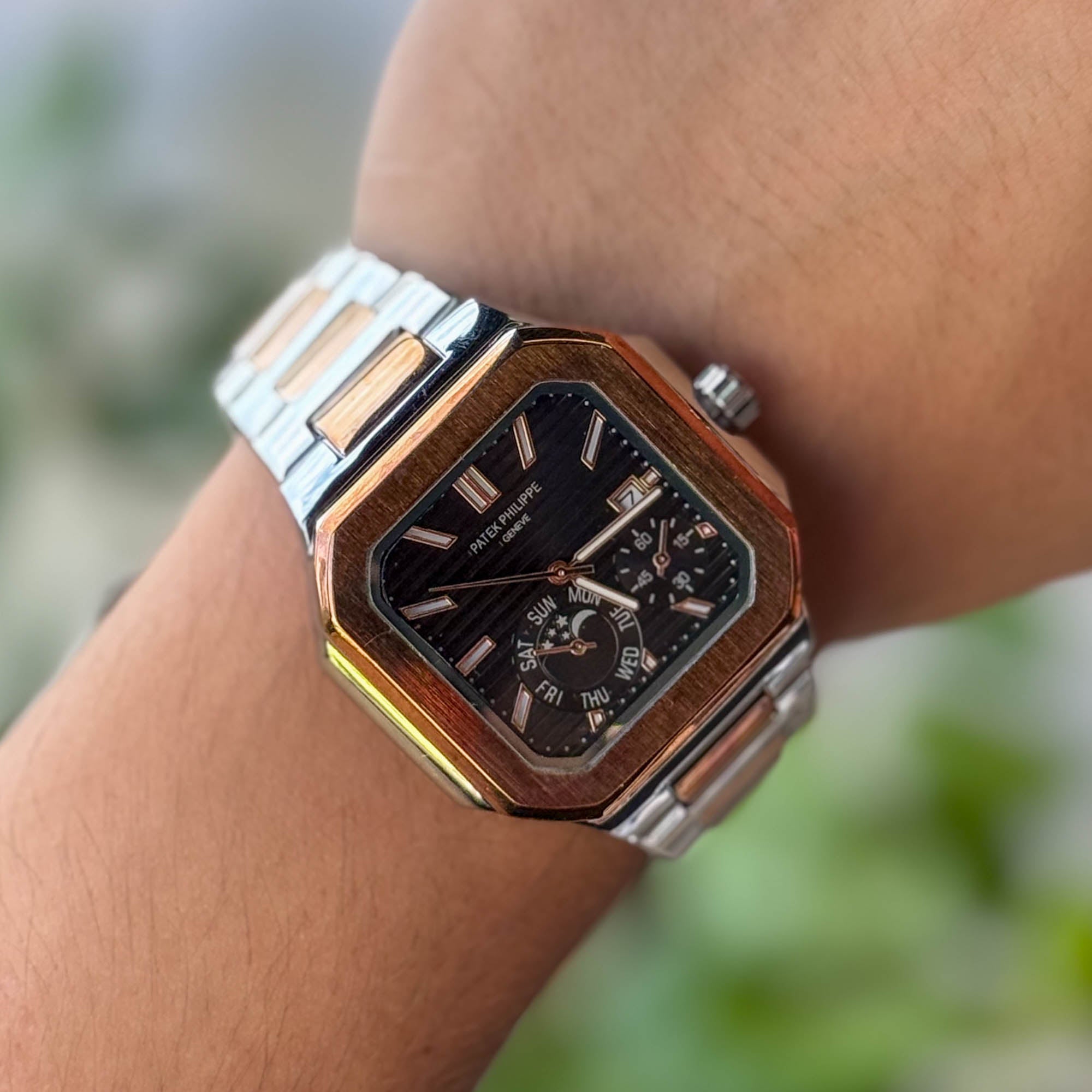 RELOJ P4T3K  METALICO BICOLOR  HOMBRE