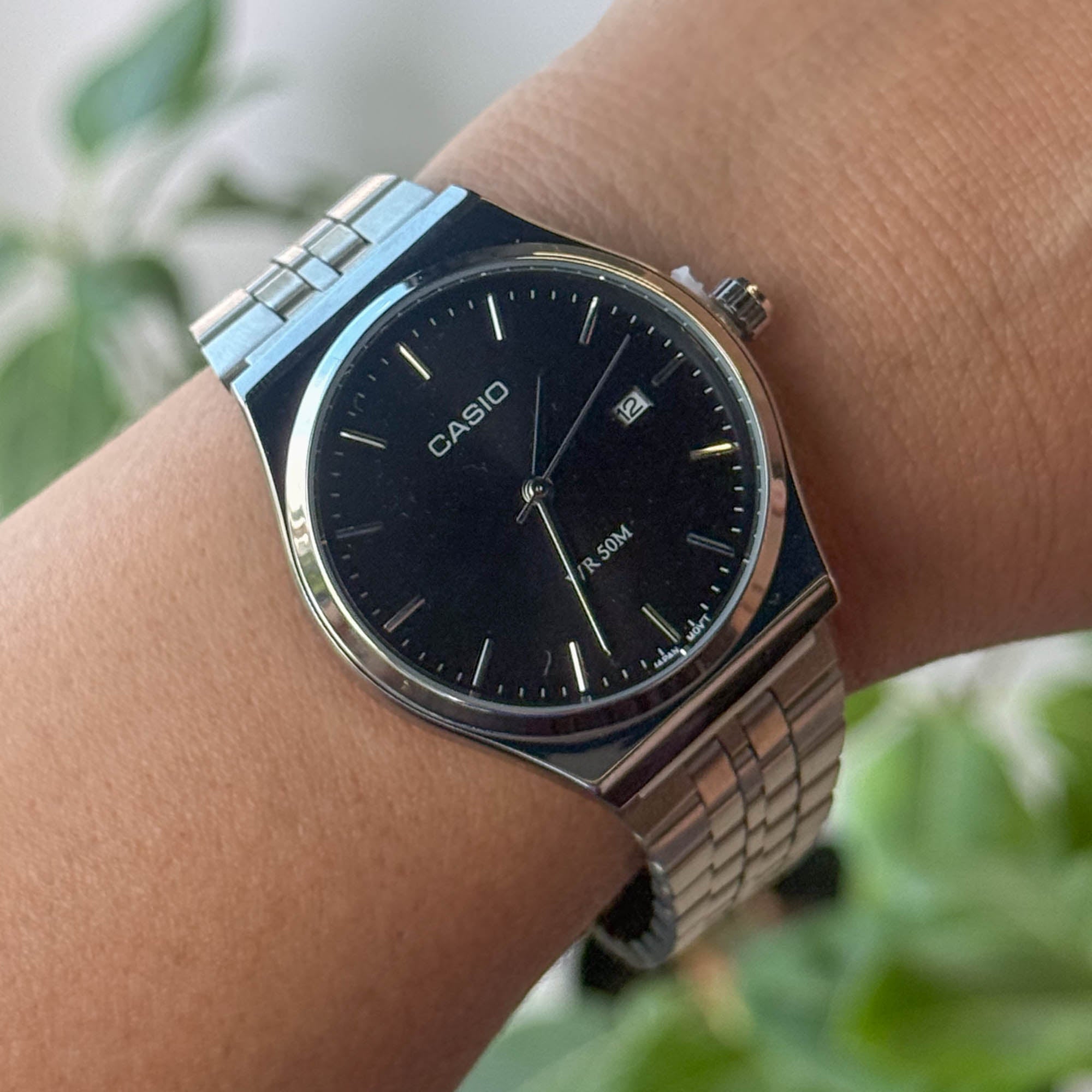 RELOJ CAS10 METALICO  PLATEADO X NEGRO  HOMBRE