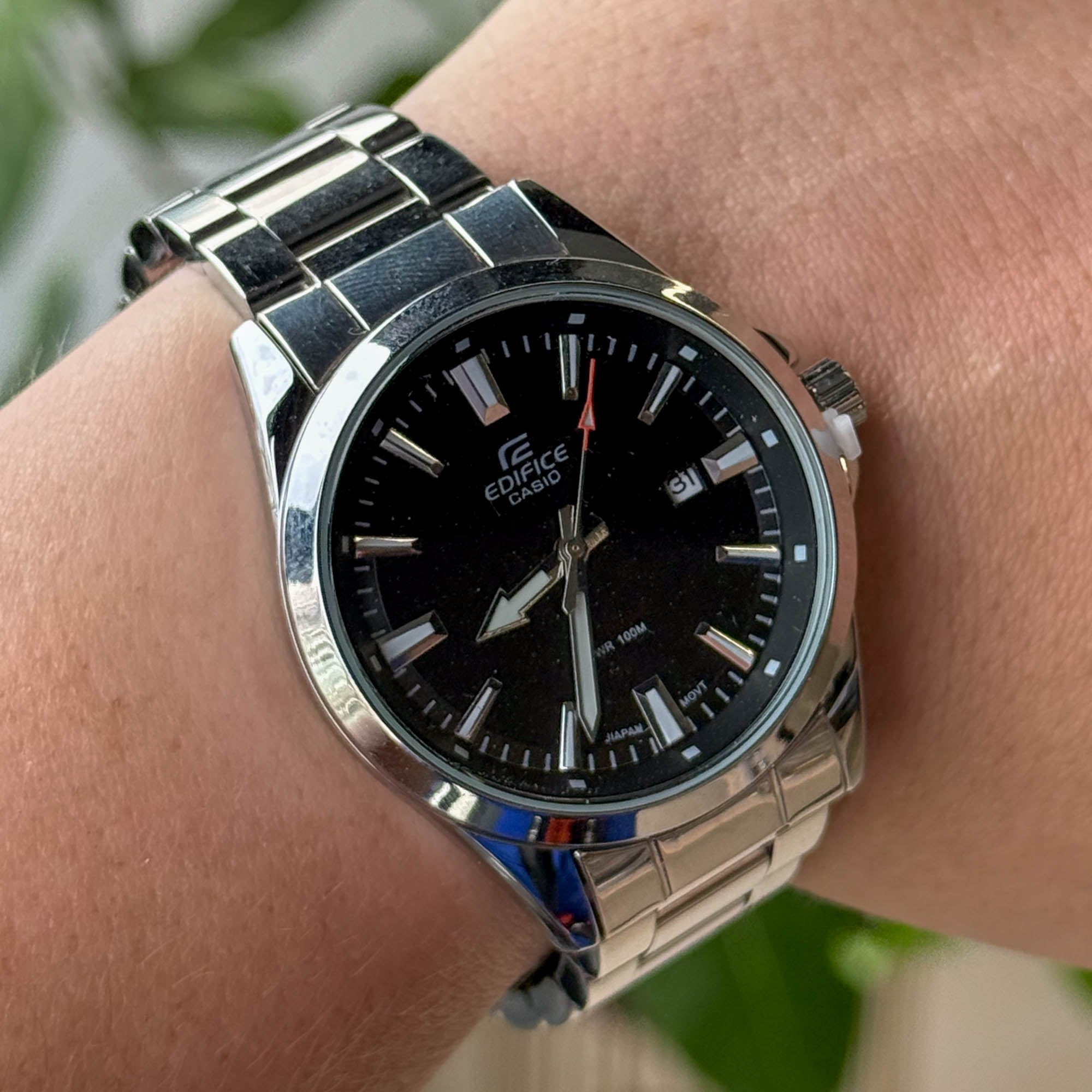 RELOJ CAS10 ED1F1C3 PLATEADO X NEGRO  HOMBRE