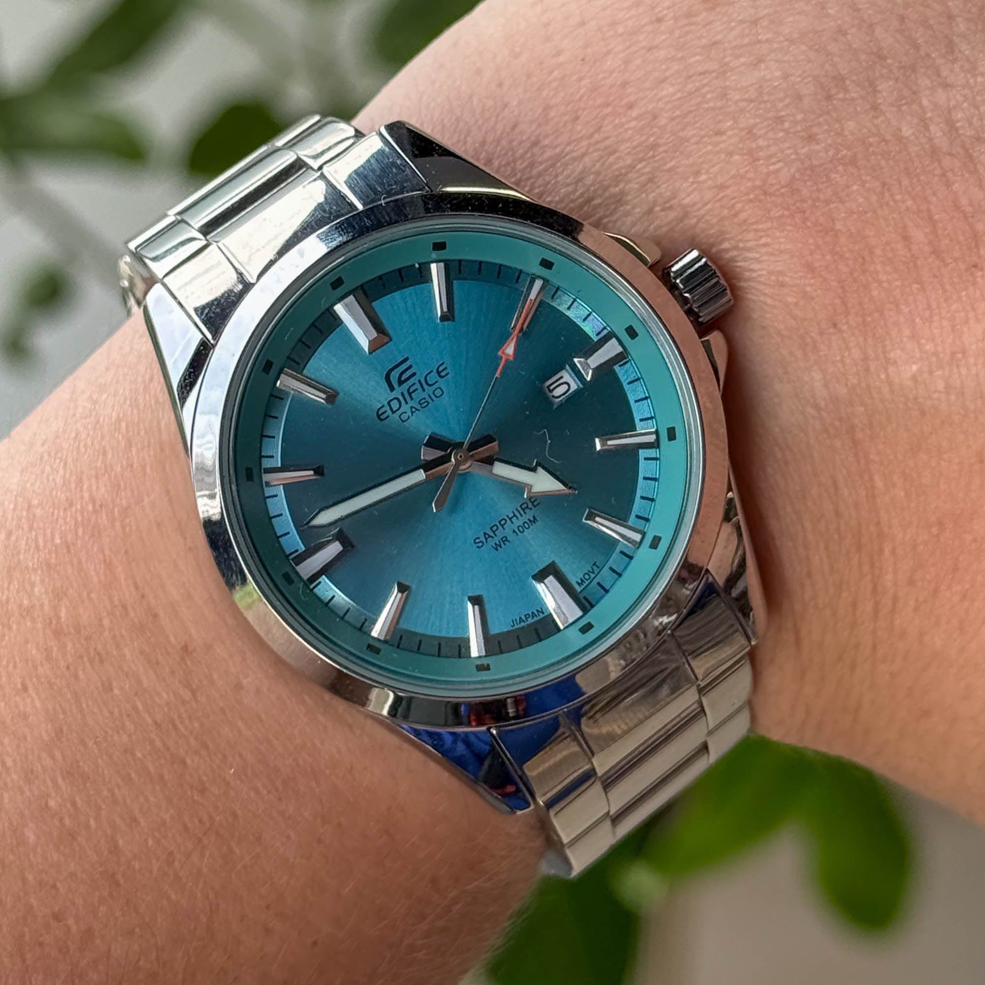RELOJ CAS10 ED1F1C3 PLATEADO X AZUL  HOMBRE