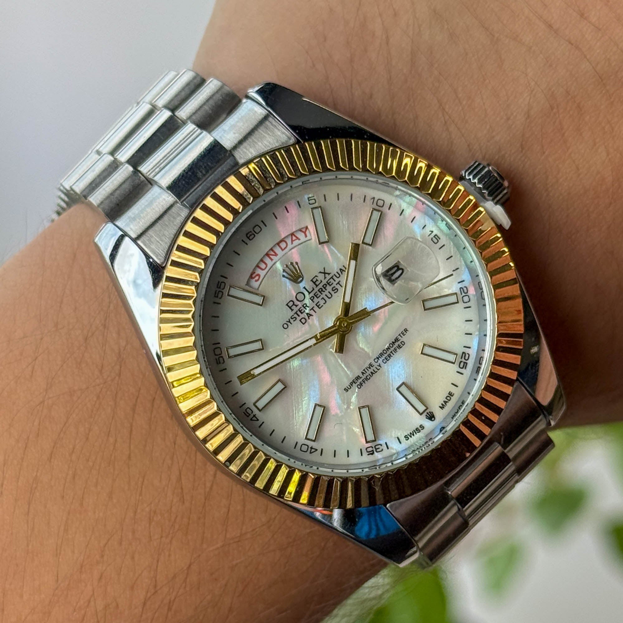 RELOJ R0L3X PLATEADO X DORADO  HOMBRE