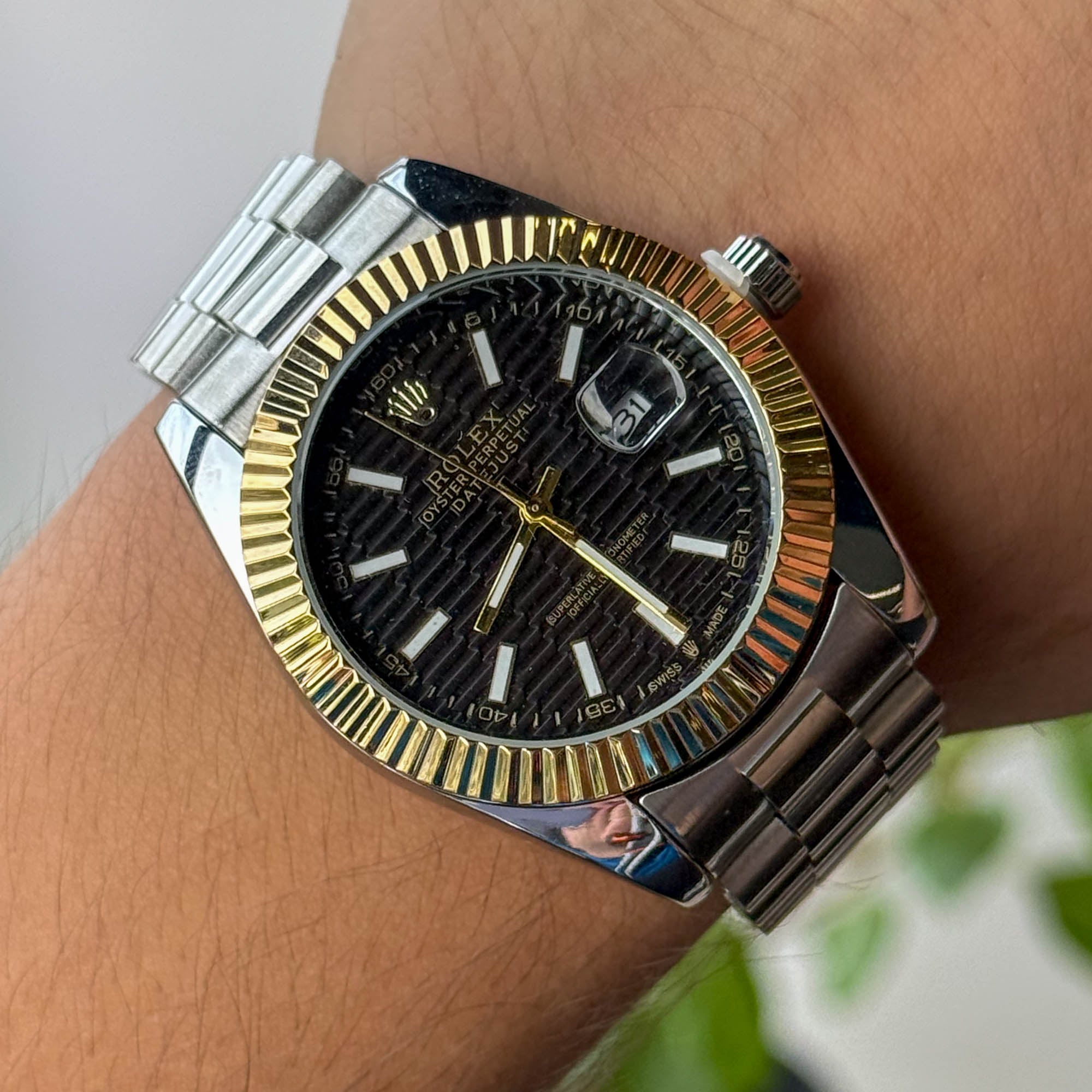 RELOJ R0L3X PXD FONDO NEGRO  HOMBRE