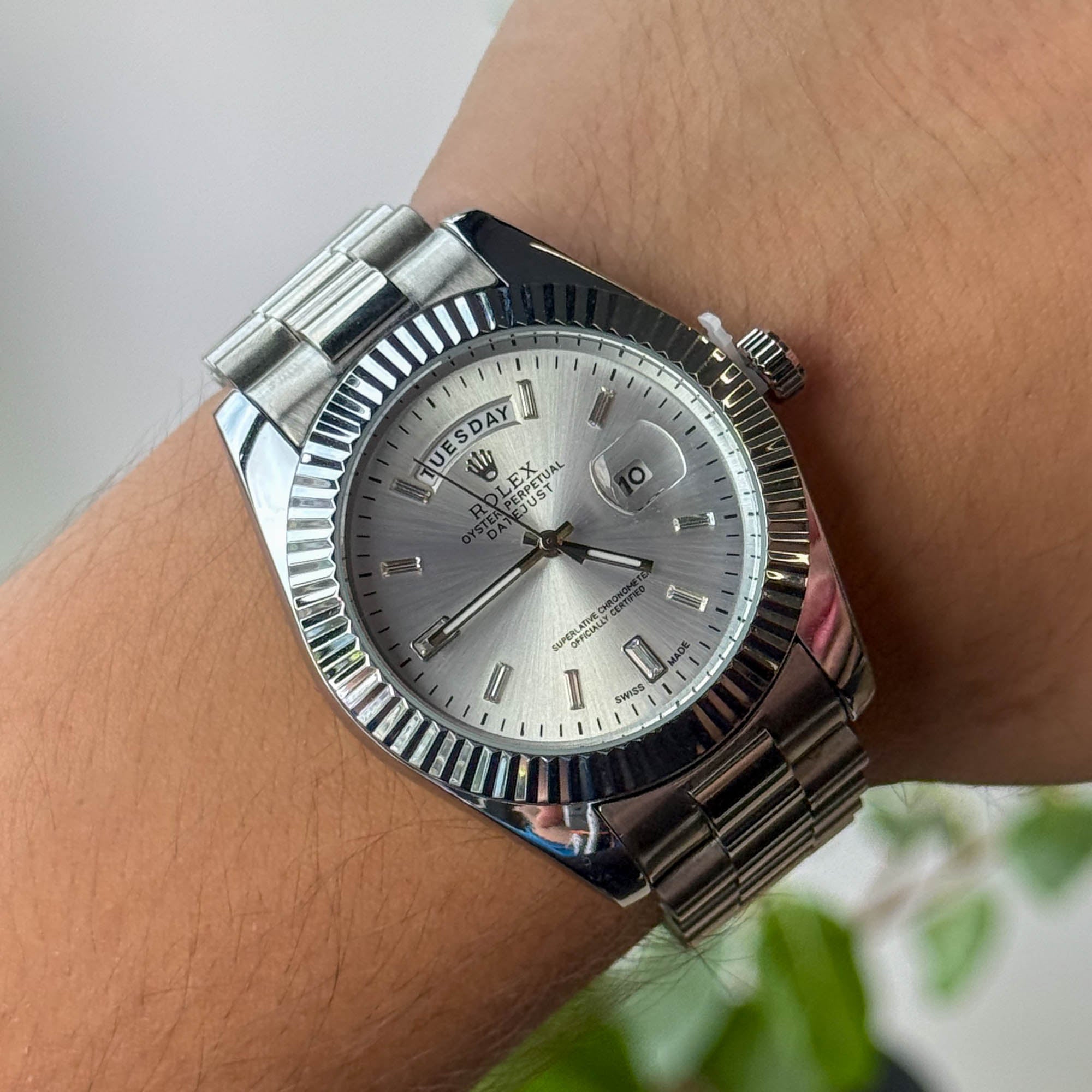 RELOJ R0L3X PLATEADO HOMBRE