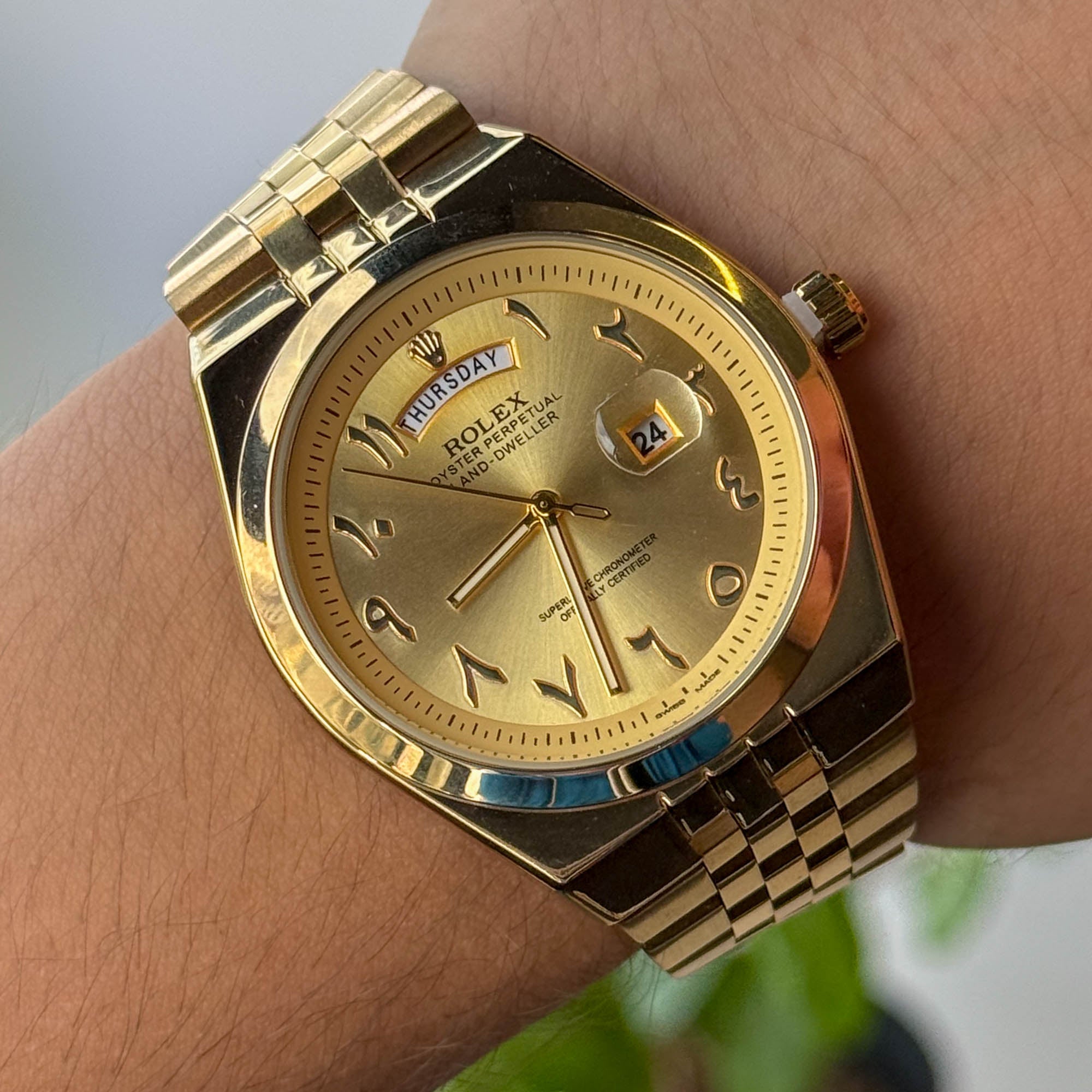 RELOJ R0L3X DORADO  HOMBRE